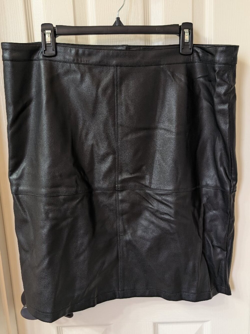 Black Leather Pencil Skirt Fahsyee Size XXL